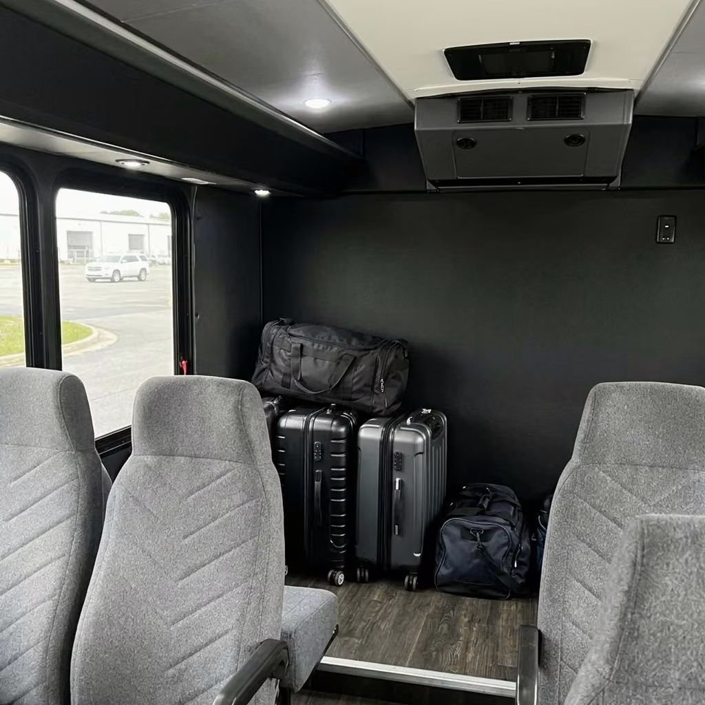 brooklyn center 15 passenger minibus luggage area