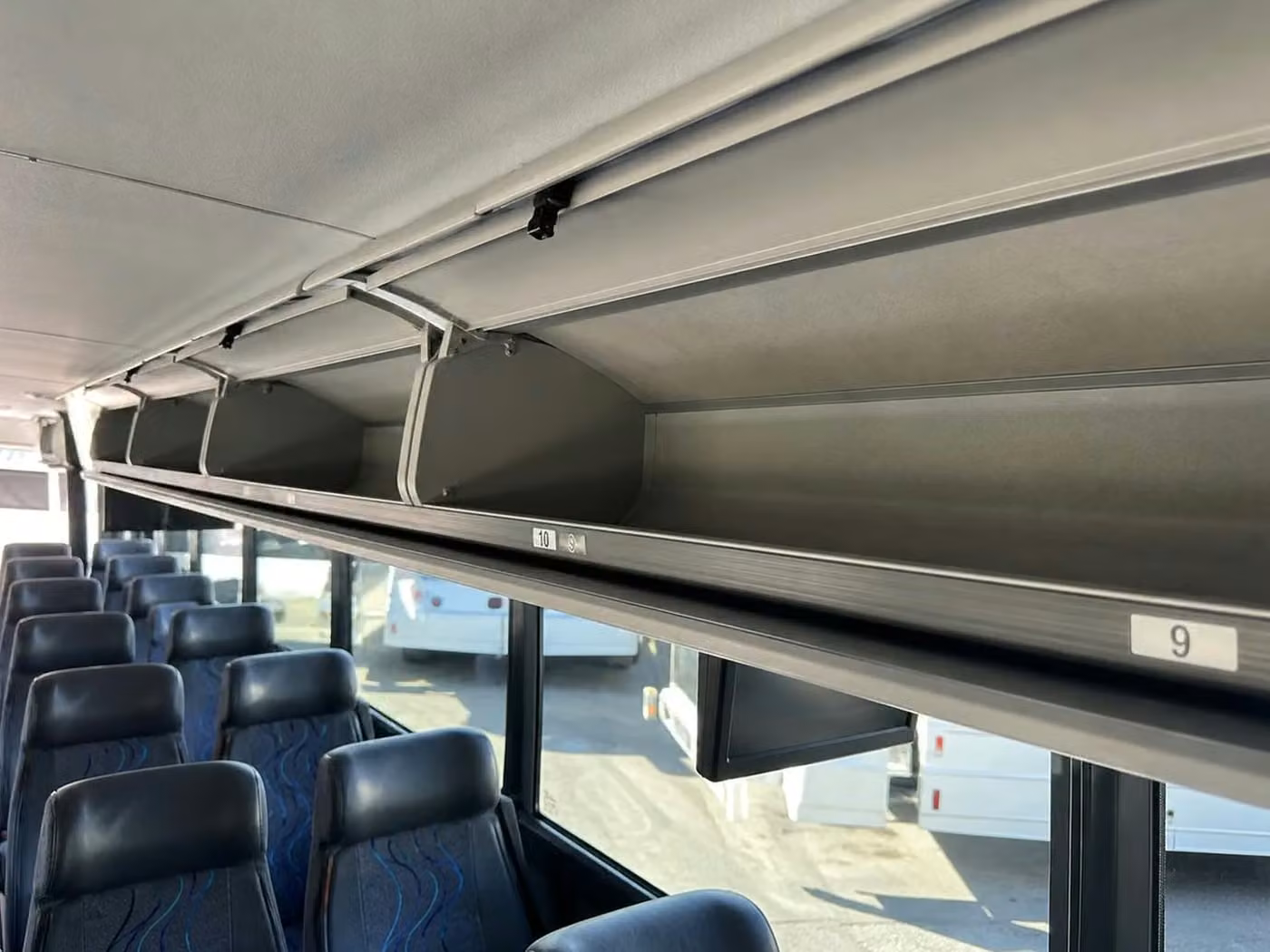 brooklyn center 18 passenger minibus overhead storage