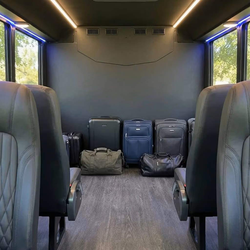 brooklyn center 20 passenger minibus luggage area