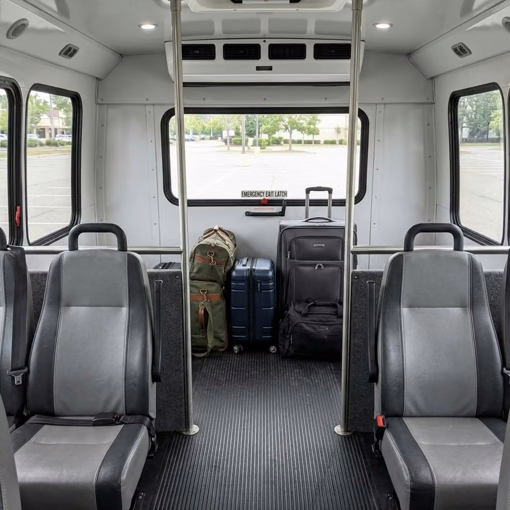 brooklyn center 30 passenger minibus luggage area