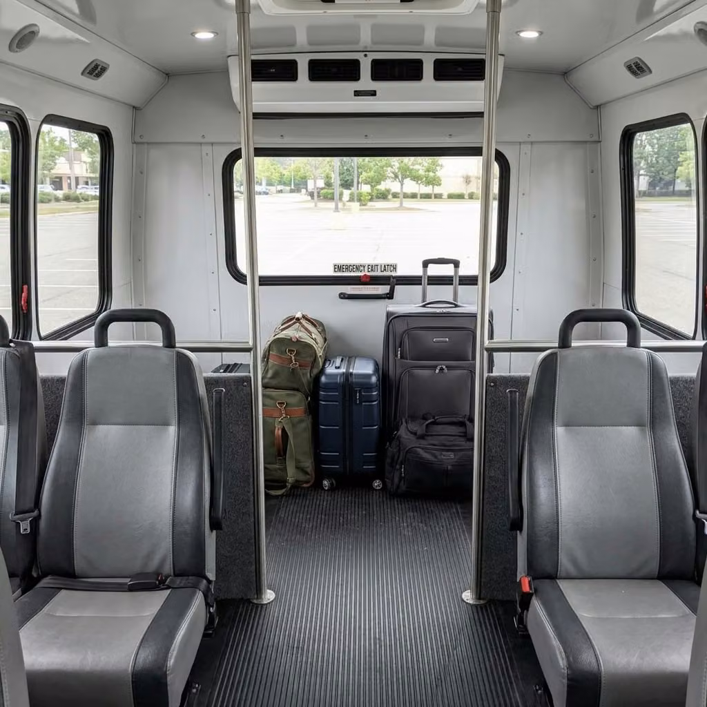 brooklyn center 35 passenger minibus luggage area