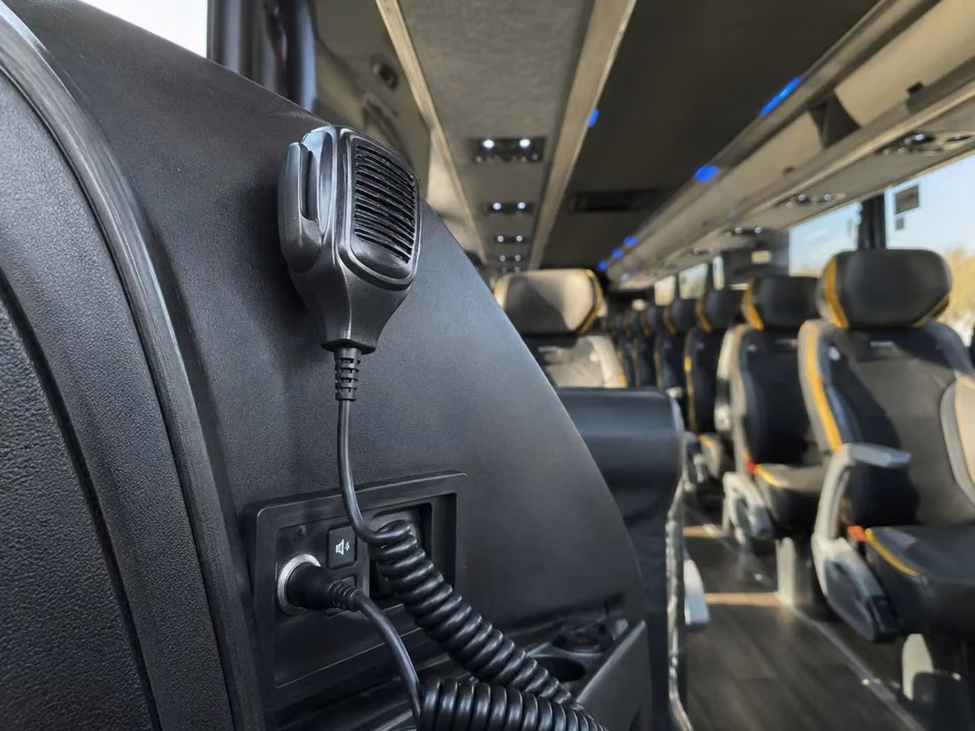 brooklyn center 56 passenger charter bus pa system