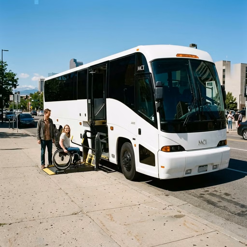 brooklyn center 56 passenger charter bus wheelchair lift
