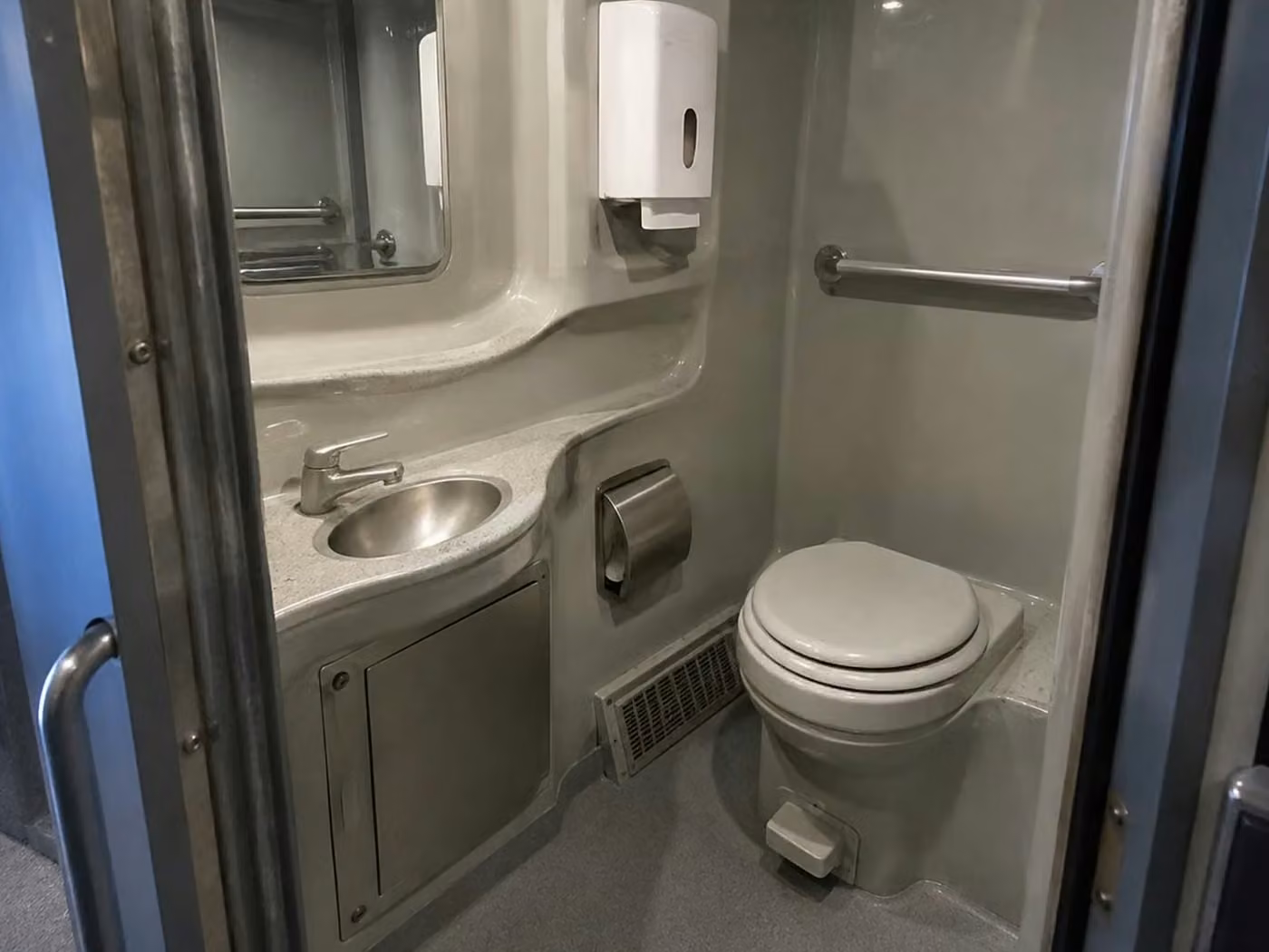 brooklyn center charter bus onboard restroom
