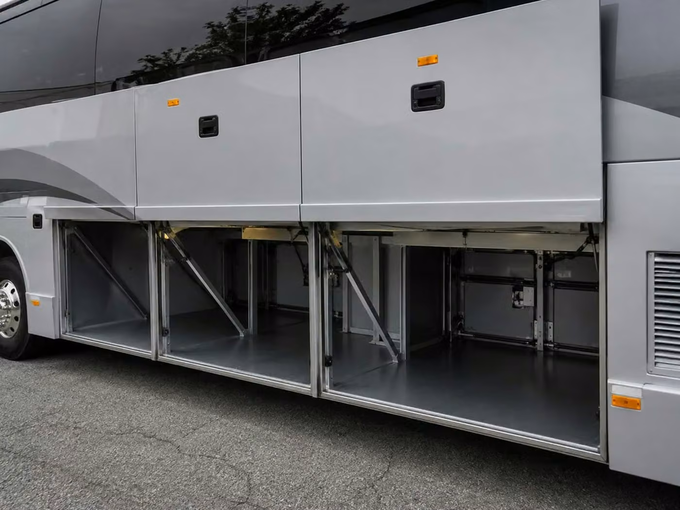 brooklyn center charter bus under bus storage