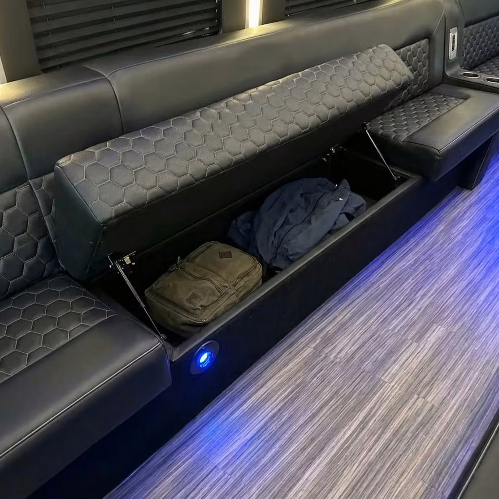 brooklyn center party bus under seat storage