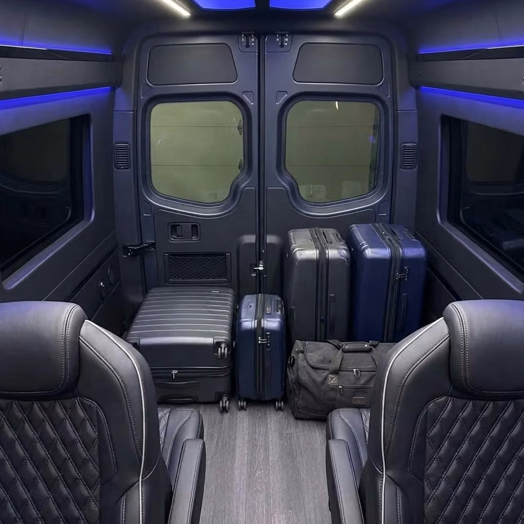 brooklyn center sprinter van rental with driver luggage area